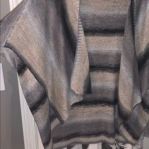 Cream, black, and gray cardigan/sweater